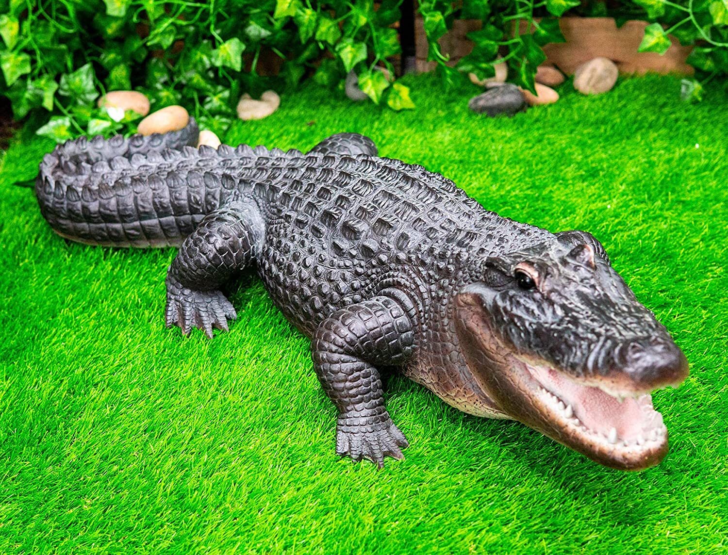 Alligator Garden statue shops little Crocodile sculpture backyard decor